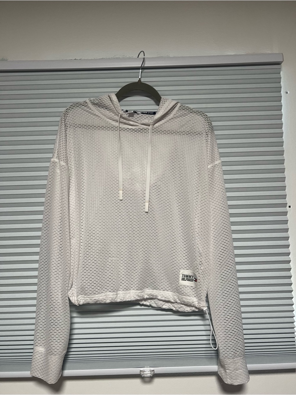 Tommy Hilfiger white Mesh Hoodie Sweater